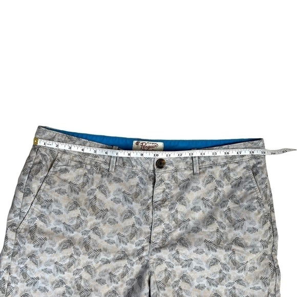 Penguin Men’s Grey Leaf Palm Frond Patterned Lightweight Hybrid Shorts Size 36 - Picture 14 of 16
